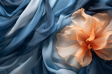 Delicate Silk textile colorful. Elegant soft material. Generate Ai