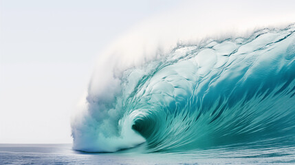 Grande vague, rouleau dans l'océan. Mer déchainée, écume. Eau en mouvement. Surf.  - obrazy, fototapety, plakaty