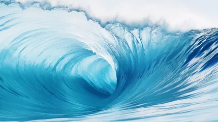 Fototapeten Grande vague, rouleau dans l'océan. Mer déchainée, écume. Eau en mouvement. Surf.  © FlyStun