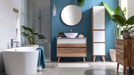 Modern minimalist bathroom interior