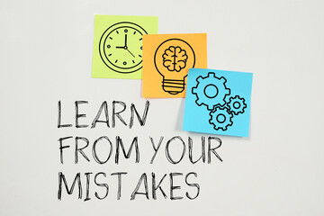 Learn from your mistakes is shown using the text