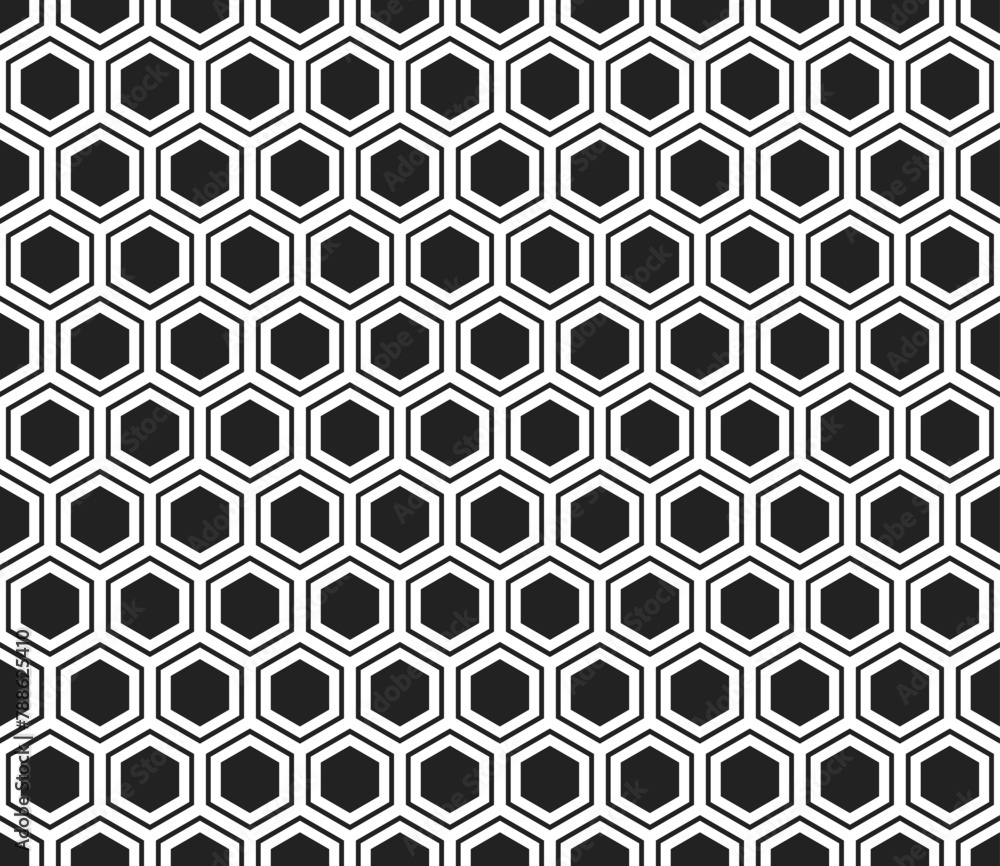 Poster geometric shapes background. hexagon mosaic background with inner solid cells. seamless tileable vec