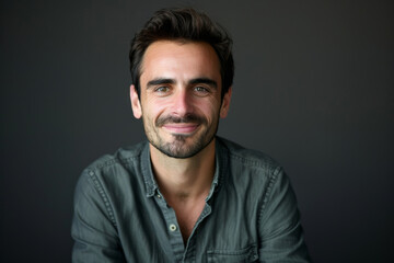 A man with a beard is smiling for the camera