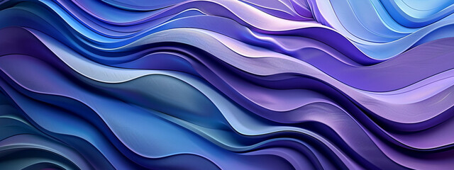 Lilac purple waves and ruffles - abstract background, horizontal banner