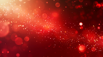 Abstract red background with a gentle bokeh glow. Background for design with flickering light particles. - 788627653