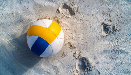 a Volley ball beach on a sandy beach, AI Generative.