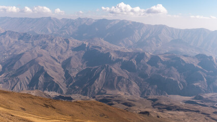 View from volcano Damavand in Elbrus mountain range, Iran