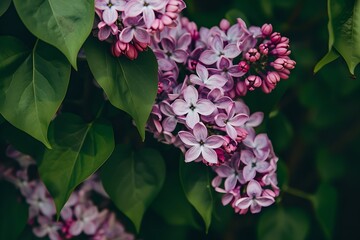 Vibrant Lilac Blossoms in Full Bloom, Nature's Beauty Captured. Fresh Spring Flowers, Elegant Floral Background. Generative AI