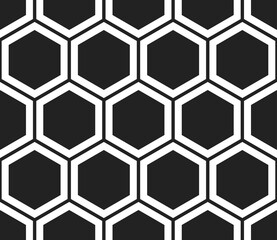 Minimalistic hexagon background. Simple hexagon pattern with inner solid cells. Large hexagons. Seamless tileable vector illustration.