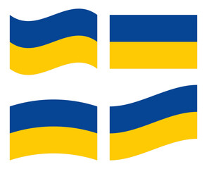 Set of Ukraine flag, vector illustration on a transparent or white background