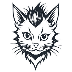 Punk kitten, vector illustration