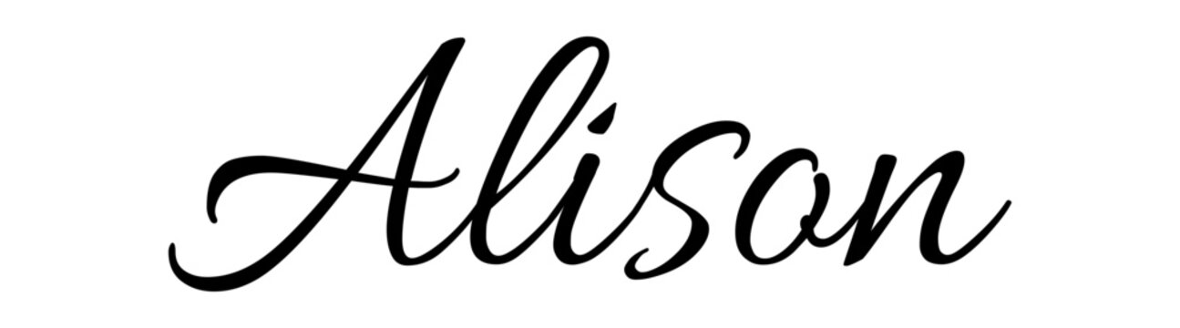 Alison - black color - name written - ideal for websites, presentations, greetings, banners, cards, t-shirt, sweatshirt, prints, cricut, silhouette, sublimation, tag

