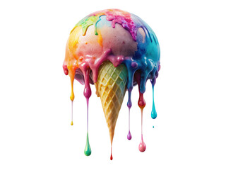 colorful melting ice cream