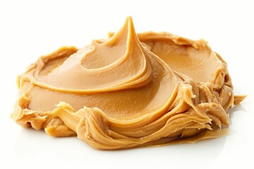 peanut butter spread isolated on a white background, peanut butter on a bowl, healthy peanut butter, fresh butter, healthy diet with peanut butter, peanut, butter 