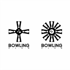Bowling club logo design with cross and stars concept.