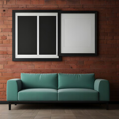 Modern Wall Mockup Interoir, Wall Frame Mockup, Paper Size, Modern Home Design Interior, 3D Render