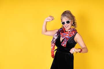 Woman Wearing Sunglasses and a Scarf