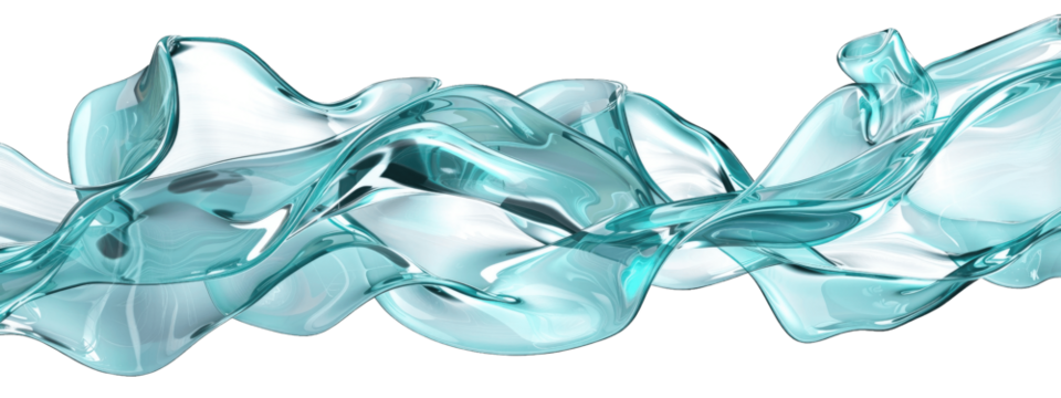 A fluid and dynamic turquoise abstract wave