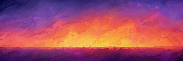 Twilight Serenity: Abstract Watercolor Sunset Symphony