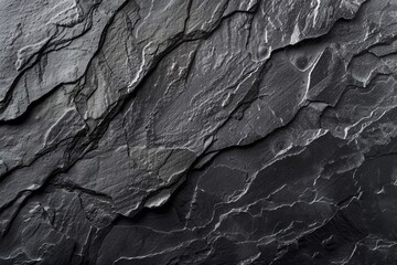 Dark grey black slate background or texture. Black stone surface with cracks. black stone. Texture for background and design art work.