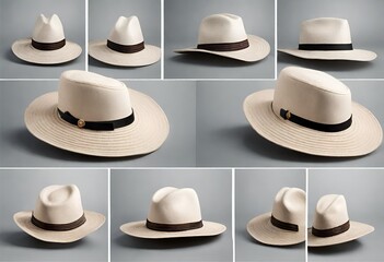 hats collection isolated on white