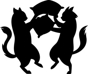 Fighting cats illustration