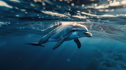 Common Bottlenose Dolphin underwater in Red Sea,