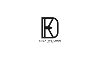 KD DK Abstract initial monogram letter alphabet logo design - obrazy, fototapety, plakaty
