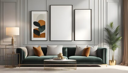 Frame mockup, ISO A paper size. Living room wall poster mockup. Interior mockup with house background. Modern interior design. 3D render, photo, 3d render, stock photo, stock images