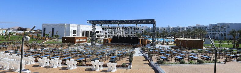 resort outdoor concert stage in summer