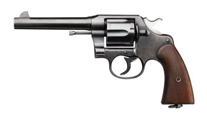 M1917 Revolver png gun issued by US Army during WWI, transparent background