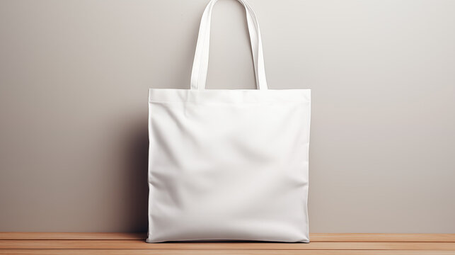 Tote bag blanc, sac en coton. Mock-up pour branding, merchandising, business. Entreprise, travail. Marque, logo. Pour conception et cr&eacute;ation graphique.