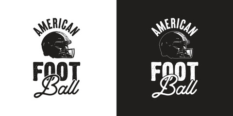 American Football With Helmet Vector T-Shirt Design.