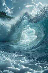 Sea waves. The raging ocean. World Oceans Day - obrazy, fototapety, plakaty