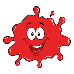 Fototapeta premium Organic red Ink Stain on White. Vibrant red Ink Stain on Clean White Background