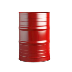 Red new oil barrel on a white and transparent background. PNG.