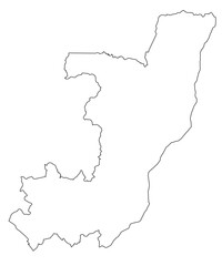Obraz premium Outline of the map of Republic of the Congo with regions
