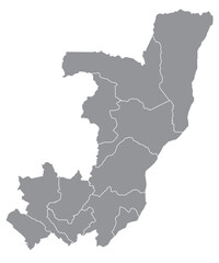 Obraz premium Outline of the map of Republic of the Congo with regions