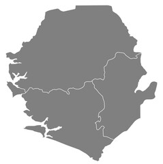 Outline of the map of Sierra Leone with regions