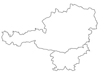 Contours of the map of Slovenia, Austria
