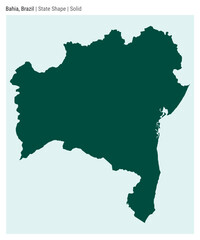 Obraz premium Bahia, Brazil. Simple vector map. State shape in solid style. Border of Bahia. Vector illustration.