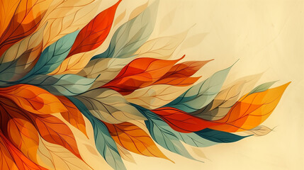 Fototapeta premium autumn abstract background with organic lines and textures