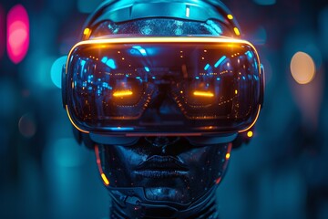 Man engaged in virtual reality experience