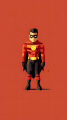 pixel style  illustrated super hero, super hero 8 bit pixel style, pixel vibe 8 bt superheroo figure