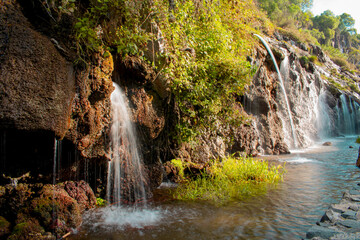 Imagen horizontal de las cascadas de mixquiahuala Hidalgo México bonito paisaje de naturaleza 
