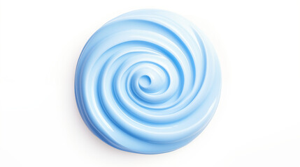 blue color cream swirl on white background