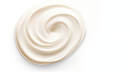 White cream swirl  isolated in white background