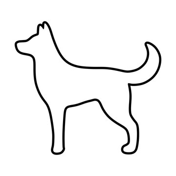 Dog icon, pet face profile vector silhouette glyph pictogram illustration