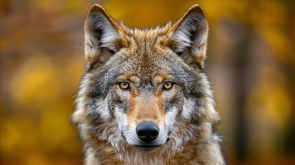 Fototapeta premium Portrait of a beautiful wolf looking at you