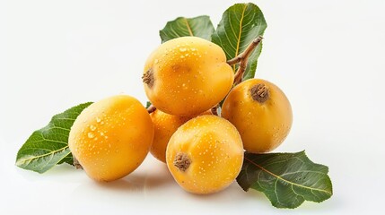 ripe apricots with leaves
